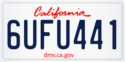 CA license plate 6UFU441