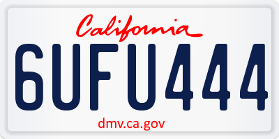 CA license plate 6UFU444
