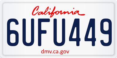 CA license plate 6UFU449