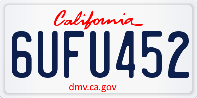 CA license plate 6UFU452