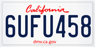 CA license plate 6UFU458
