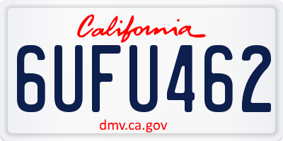 CA license plate 6UFU462