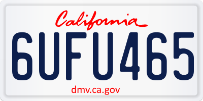 CA license plate 6UFU465
