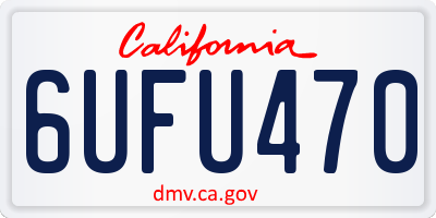 CA license plate 6UFU470