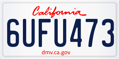 CA license plate 6UFU473