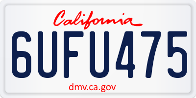 CA license plate 6UFU475