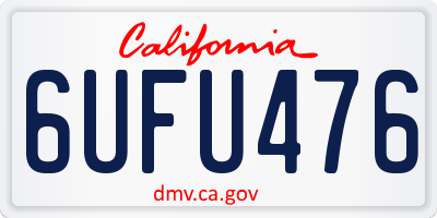 CA license plate 6UFU476