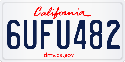 CA license plate 6UFU482