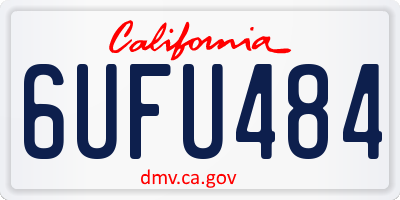 CA license plate 6UFU484