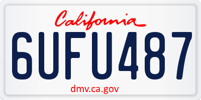 CA license plate 6UFU487