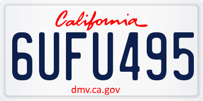 CA license plate 6UFU495