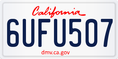 CA license plate 6UFU507