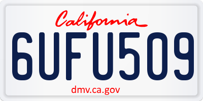 CA license plate 6UFU509