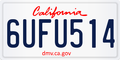CA license plate 6UFU514