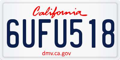 CA license plate 6UFU518