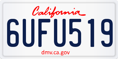 CA license plate 6UFU519
