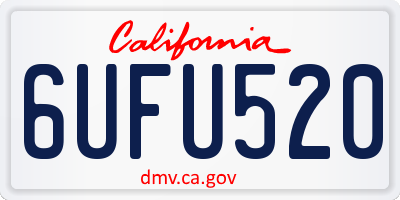 CA license plate 6UFU520