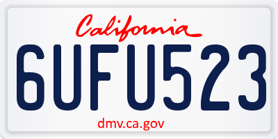 CA license plate 6UFU523