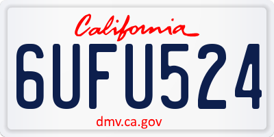 CA license plate 6UFU524