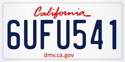 CA license plate 6UFU541