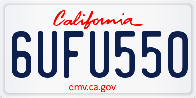 CA license plate 6UFU550