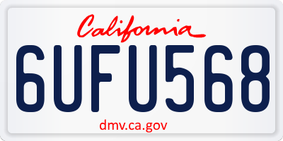 CA license plate 6UFU568