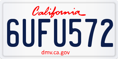 CA license plate 6UFU572