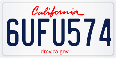 CA license plate 6UFU574