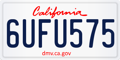 CA license plate 6UFU575