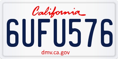CA license plate 6UFU576