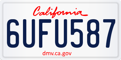 CA license plate 6UFU587