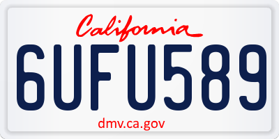 CA license plate 6UFU589