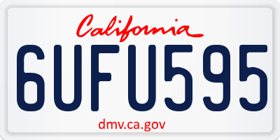 CA license plate 6UFU595