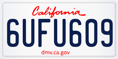 CA license plate 6UFU609