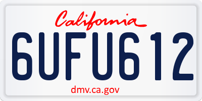 CA license plate 6UFU612