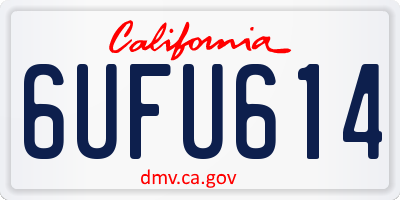 CA license plate 6UFU614