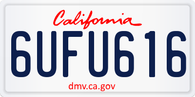CA license plate 6UFU616