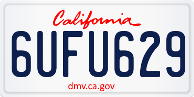 CA license plate 6UFU629