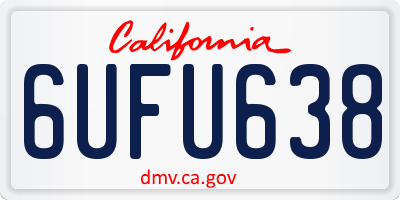 CA license plate 6UFU638