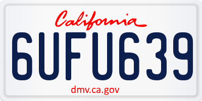 CA license plate 6UFU639