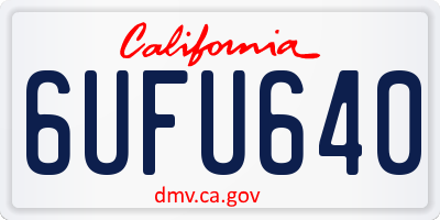 CA license plate 6UFU640