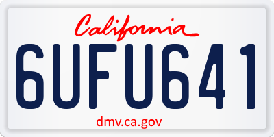 CA license plate 6UFU641