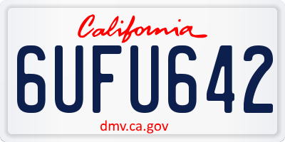 CA license plate 6UFU642