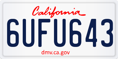 CA license plate 6UFU643