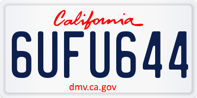 CA license plate 6UFU644