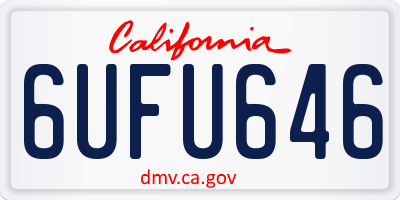 CA license plate 6UFU646