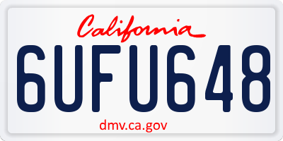CA license plate 6UFU648