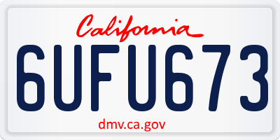 CA license plate 6UFU673