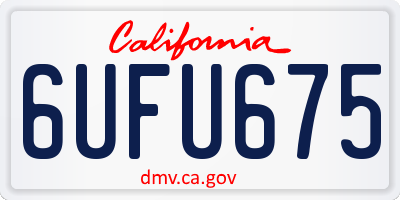 CA license plate 6UFU675