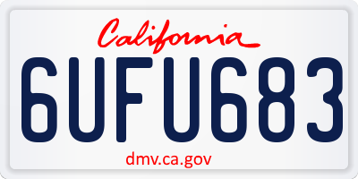 CA license plate 6UFU683